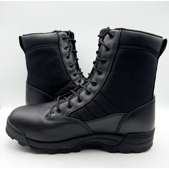 Original SWAT Mens Classic 9\' Lace Up Boots US 16 EU 50 Black Leather EUC main image 5